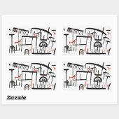 Sticker Rectangulaire Klee - Animaux dans un encolure Bâton rectangulair (Feuille)