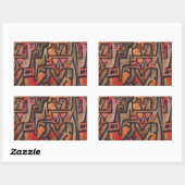 Sticker Rectangulaire Klee Expressionniste Forêt Abstraite Art Moderne (Feuille)
