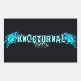 STICKER RECTANGULAIRE KNOCTURNAL ENREGISTRE L'AUTOCOLLANT BLEU DE LOGO