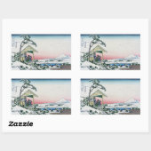 Sticker Rectangulaire Koishikawa Tea House View Mt Fuji par Hokusai (Feuille)