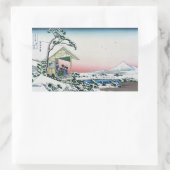 Sticker Rectangulaire Koishikawa Tea House View Mt Fuji par Hokusai (Sac)