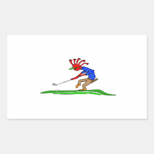 Sticker Rectangulaire Kokopelli Golfer
