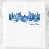 Sticker Rectangulaire Kolkata West Bengale Skyline Blue (Sac)