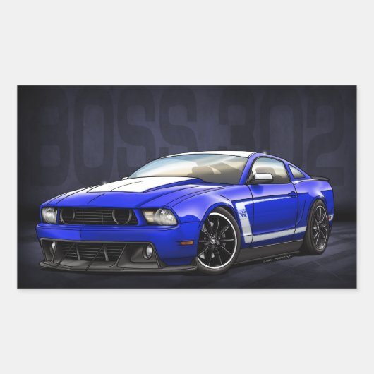 Sticker Rectangulaire Kona Blue 2012 Boss 302 (Devant)