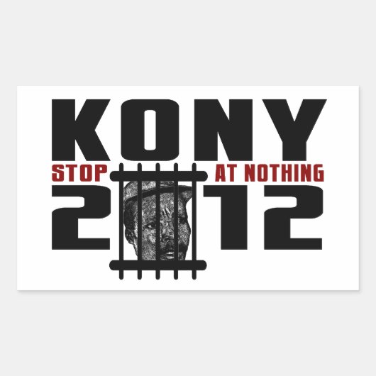 Sticker Rectangulaire Kony 2012 - Stop à Nothing (Devant)