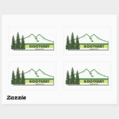 Sticker Rectangulaire Kootenay National Park Green Stripes (Feuille)