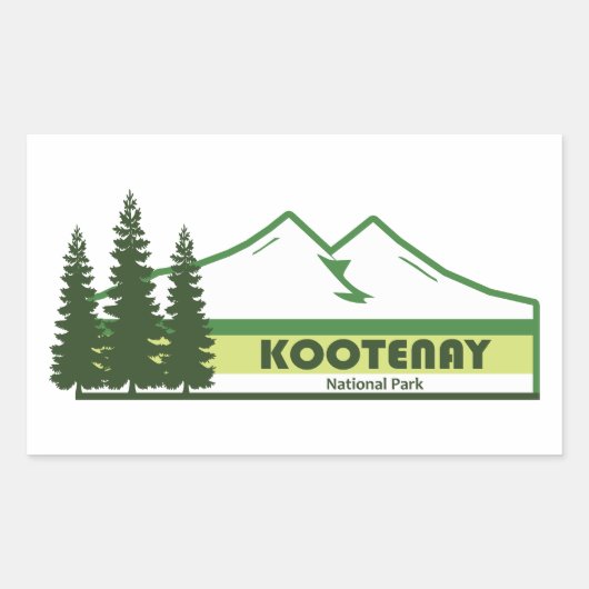 Sticker Rectangulaire Kootenay National Park Green Stripes (Devant)