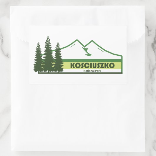 Sticker Rectangulaire Kosciuszko National Park Green Stripes (Sac)
