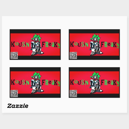 Sticker rectangulaire Kousin Freaky (Feuille)