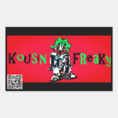 Sticker rectangulaire Kousin Freaky (Devant)