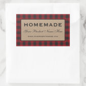 Sticker Rectangulaire Kraft rouge en plastique maison (Sac)