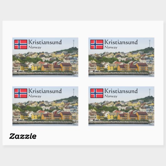 Sticker Rectangulaire Kristiansund Norvège (Feuille)