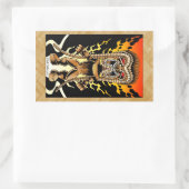Sticker Rectangulaire Ku, Hawaiian Tiki God (Sac)