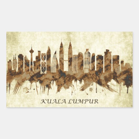 Sticker Rectangulaire Kuala Lumpur Malaisie (Devant)