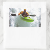 STICKER RECTANGULAIRE KYAKING EN EAU BLANCHE. (Sac)