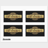 STICKER RECTANGULAIRE L69 CONÇOIT UNE BANNIÈRE D'OR (Feuille)