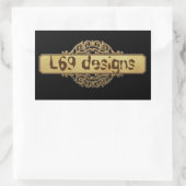 STICKER RECTANGULAIRE L69 CONÇOIT UNE BANNIÈRE D'OR (Sac)