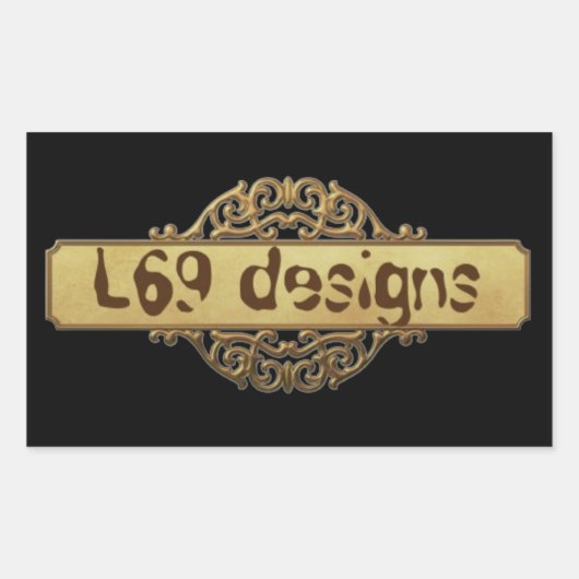 STICKER RECTANGULAIRE L69 CONÇOIT UNE BANNIÈRE D'OR (Devant)