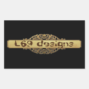 STICKER RECTANGULAIRE L69 CONÇOIT UNE BANNIÈRE D'OR