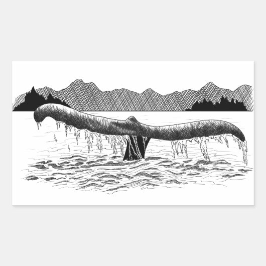 Sticker Rectangulaire La baleine (Devant)