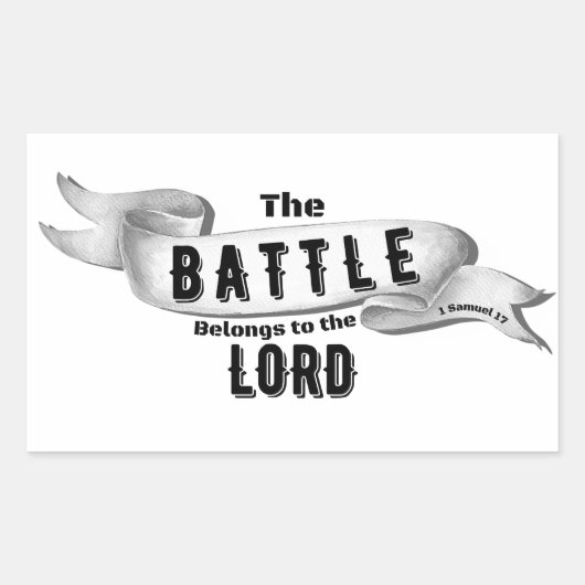 Sticker Rectangulaire La Bataille Appartient Au Seigneur (Devant)