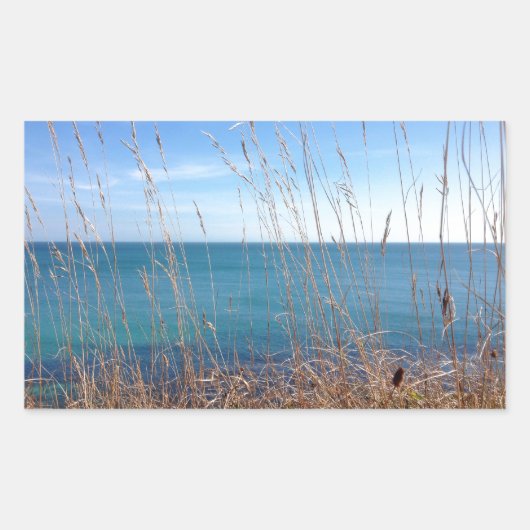 Sticker Rectangulaire La belle Herbe et Mer (Devant)