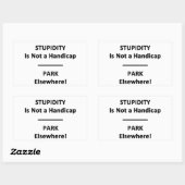 Sticker Rectangulaire La bêtise n'est pas un Handicap. (Feuille)