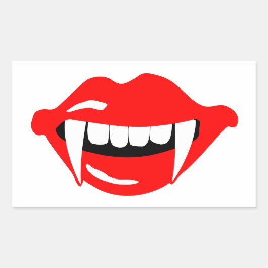 Sticker Rectangulaire La bouche de Vampire (Devant)