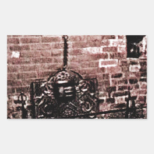 Sticker Rectangulaire La cheminée de Stratford-upon-Avon Shakespeare jGi