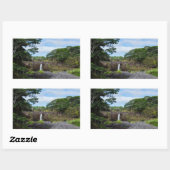 Sticker Rectangulaire la chute de wai'ale dans le parc national du fleuv (Feuille)