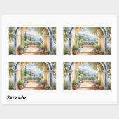 Sticker Rectangulaire La Côte d'Amalfi Vue méditerranéenne (Feuille)