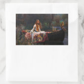 Sticker Rectangulaire La Dame de Shalott par John William Waterhouse (Sac)