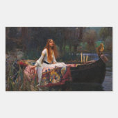 Sticker Rectangulaire La Dame de Shalott par John William Waterhouse (Devant)