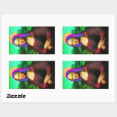 Sticker Rectangulaire la dame Mona Lisa (Feuille)