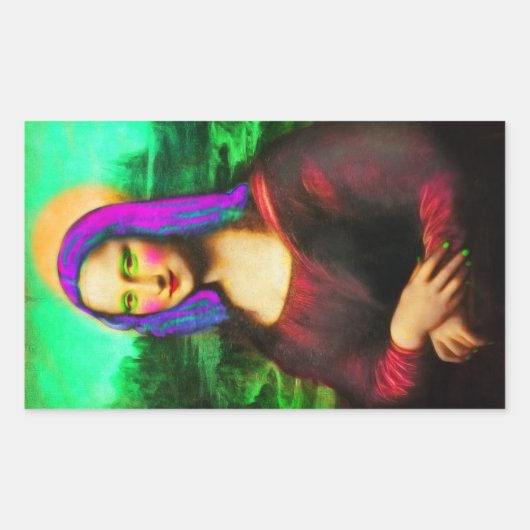 Sticker Rectangulaire la dame Mona Lisa (Devant)