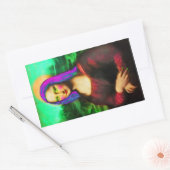 Sticker Rectangulaire la dame Mona Lisa (Enveloppe)