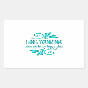Sticker Rectangulaire La danse en ligne, un endroit heureux