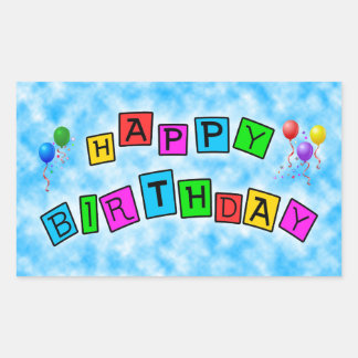 Sticker Rectangulaire La destinée de la fête des ballons d'anniversaire
