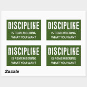 Sticker Rectangulaire La Discipline Rappelle Ce Que Vous Voulez (Feuille)