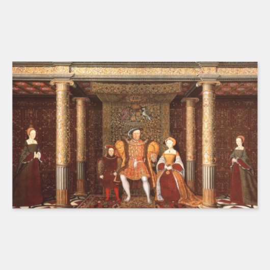 Sticker Rectangulaire La famille d'Henri VIII (Devant)