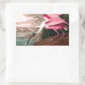 Sticker Rectangulaire La faune des oiseaux d'Audubon de Spoonbill Roseat (Sac)
