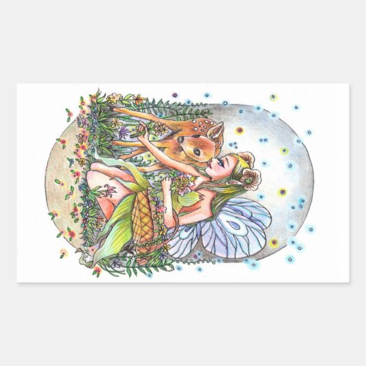 Sticker Rectangulaire La Fée et la Faune (Devant)