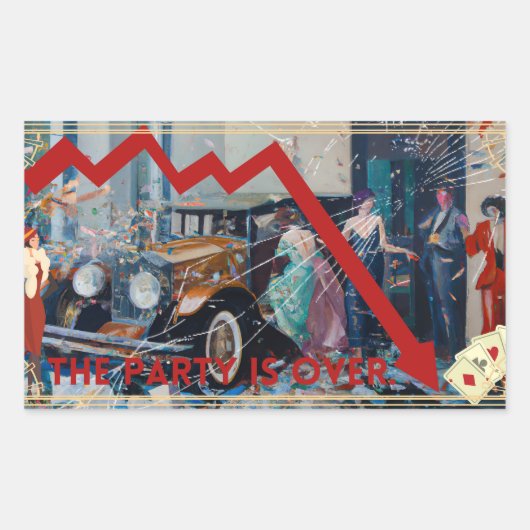 Sticker Rectangulaire La fête est finie. (Devant)