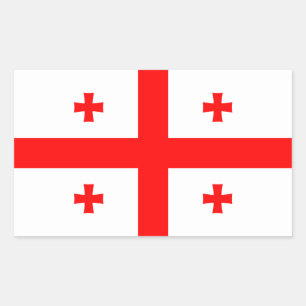Sticker Rectangulaire La Géorgie - drapeau géorgien