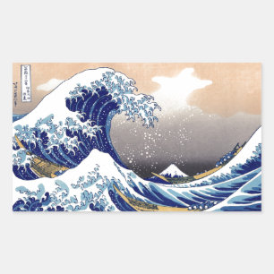 Sticker Rectangulaire La Grande Vague au large de Kanagawa - 神 奈 川 沖 浪 裏