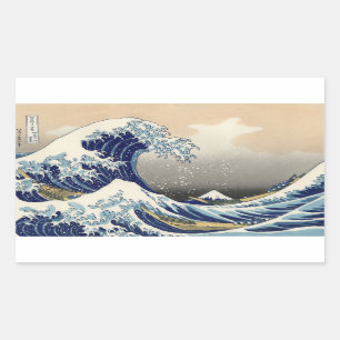 Sticker Rectangulaire La Grande Vague de Kanagawa Hokusai