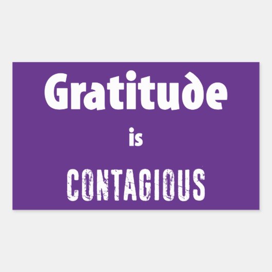 Sticker Rectangulaire La Gratitude Est Contagieuse (Devant)