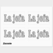 Sticker Rectangulaire La jefa est le patron (Feuille)