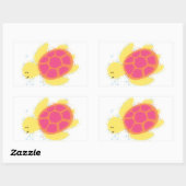 Sticker Rectangulaire La jolie tortue de mer (Feuille)
