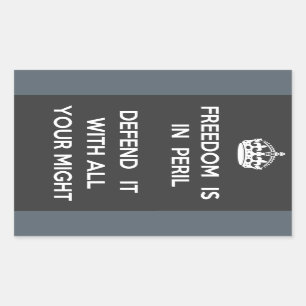 Sticker Rectangulaire La liberté est dans l'autocollant de péril